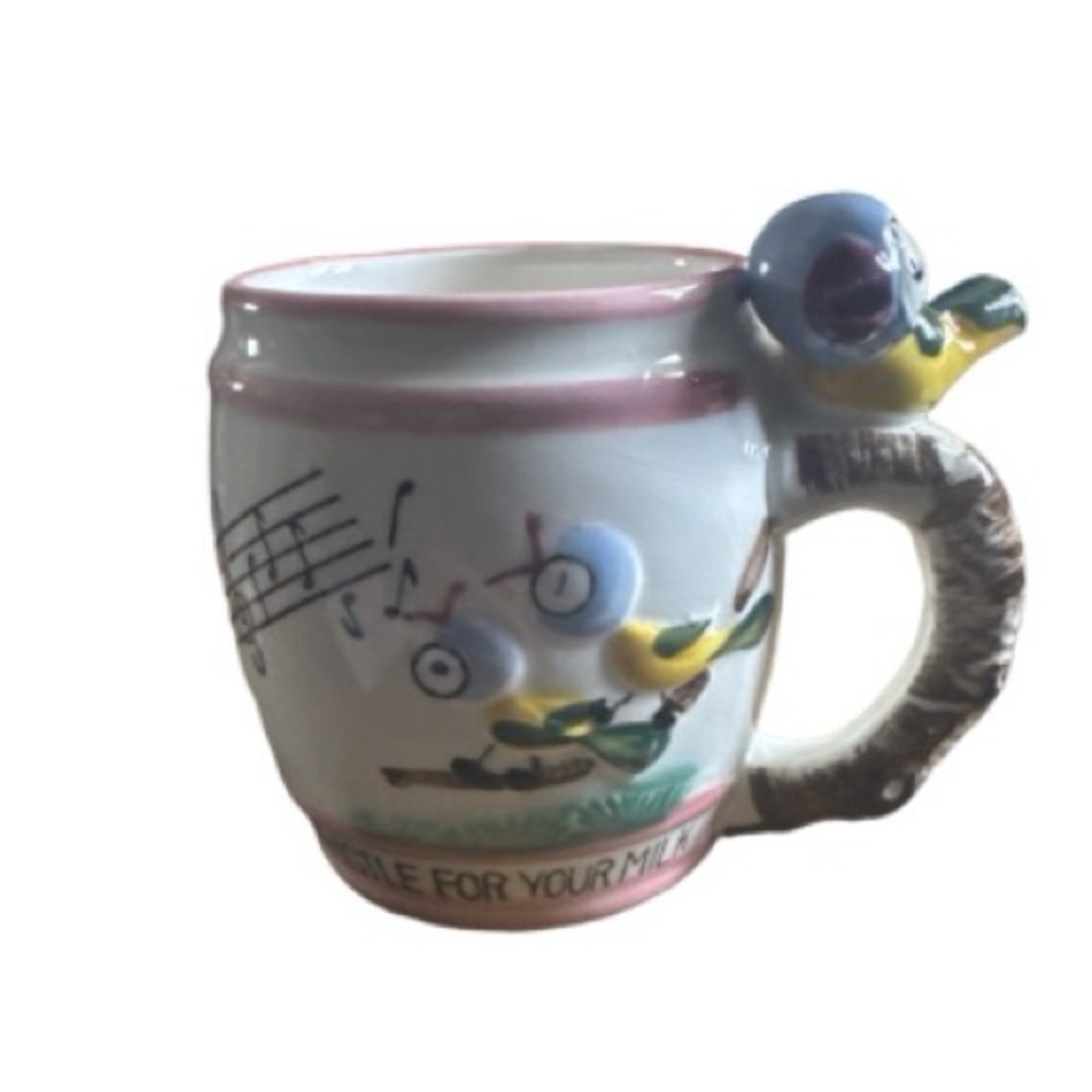 Vintage Ross  hand painted. Whistle for your milk Ceramic Mug